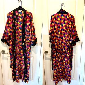 Vintage Christian Dior Silky Floral Robe
